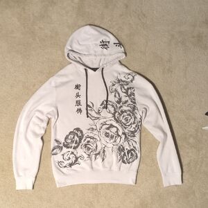 Rue21 White Floral Design Hoodie